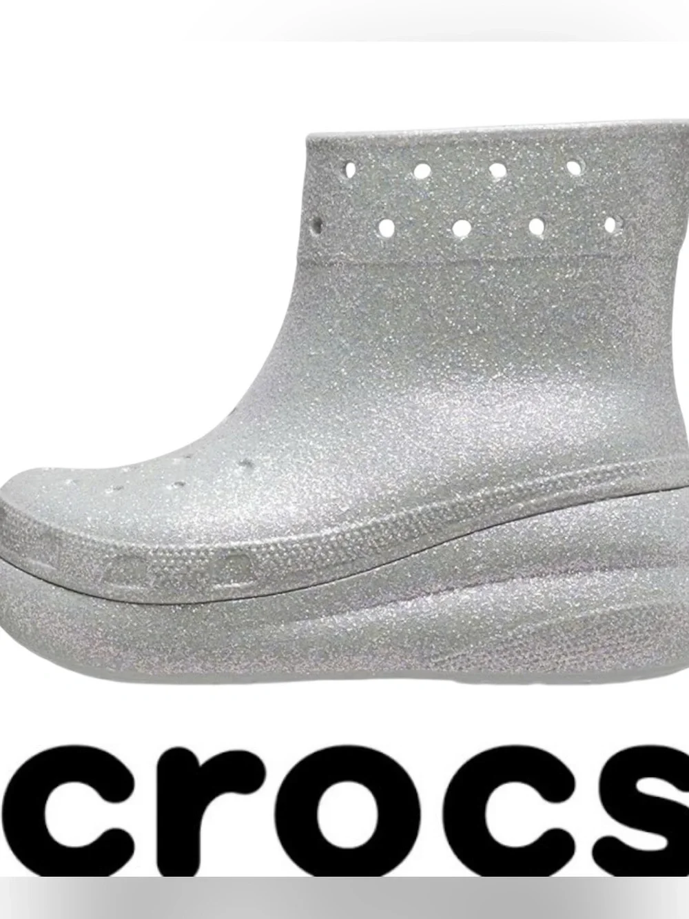 NEW Crocs Unisex Crush Glitter Boots in Atmosphere Colorway W7, M5